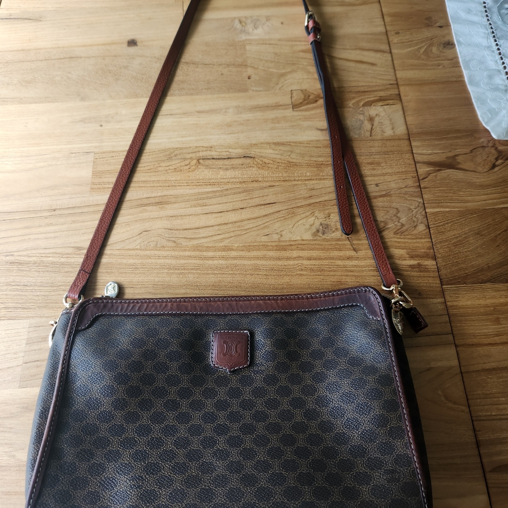 Celine Brown and Tan Leather Detail Bag